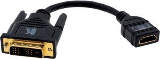 Kramer ADC-DM/HF - Videostik - enkelt link - HDMI / DVI - DVI-D (M) - HDMI, 19-benet (F) - 30 cm - sort (99-9497101)