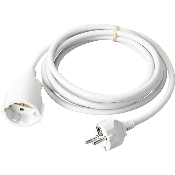Sygonix SY-4872642 Ström Förlängningskabel 16 A Vit 10.00 m H05VV-F 3G 1,5 mm²