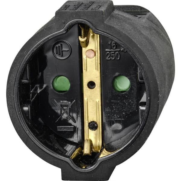 Sygonix SY-4872640 Ström Förlängningskabel 16 A Svart 10.00 m H05VV-F 3G 1,5 mm²