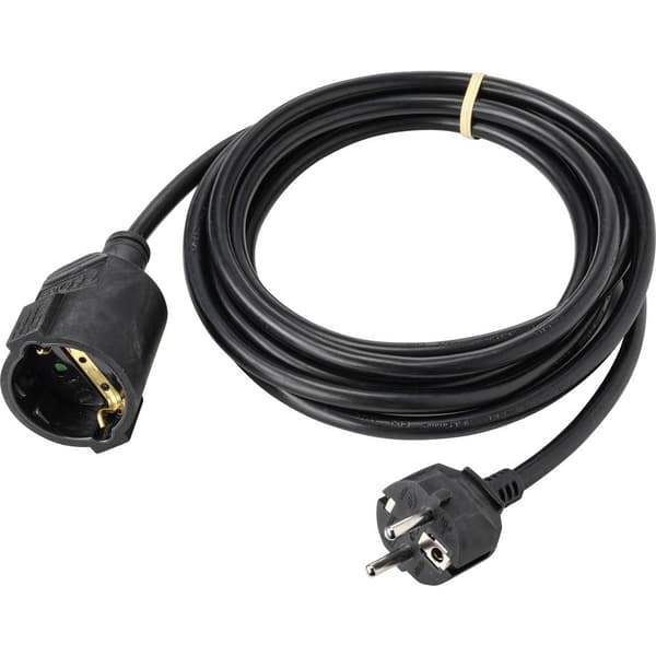 Sygonix SY-4872640 Ström Förlängningskabel 16 A Svart 10.00 m H05VV-F 3G 1,5 mm²