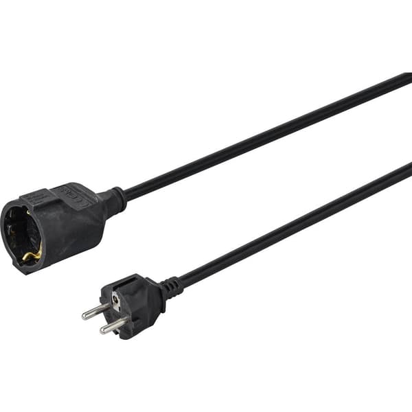 Sygonix SY-4872640 Ström Förlängningskabel 16 A Svart 10.00 m H05VV-F 3G 1,5 mm²