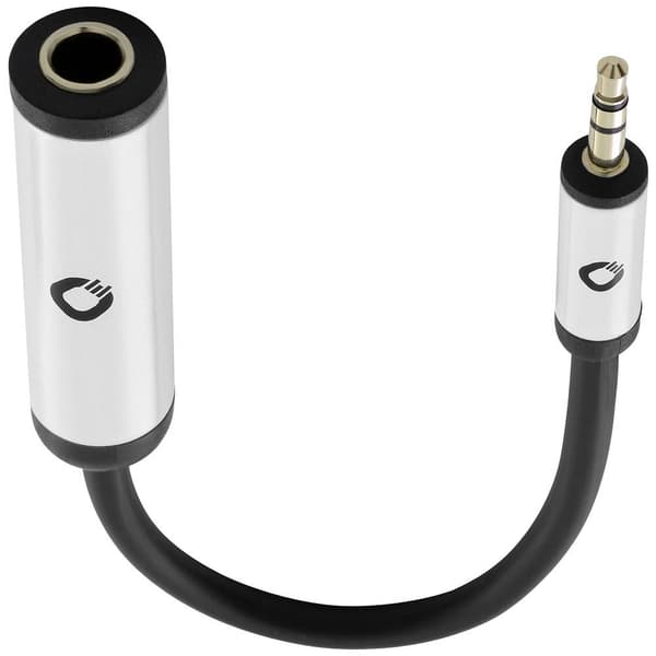 Oehlbach Teleplugg Audio Adapterkabel [1x Telejack 6.35 mm - 1x Teleplugg 3.5 mm] 15 cm Svart