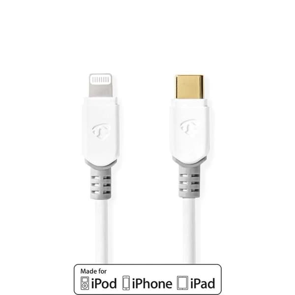 Kabel NEDIS Lightning - USB-C 2m vit