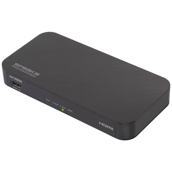 SpeaKa Professional TV-mottagare, Audio Extraktor SP-HDA-502 [HDMI - HDMI] 3840 x 2160 Pixel eARC, S/PDIF- + analog utg