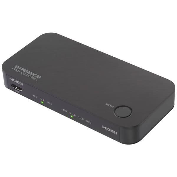 SpeaKa Professional TV-mottagare, Audio Extraktor SP-HDA-510 [HDMI - HDMI] 3840 x 2160 Pixel eARC, S/PDIF- + analog utg