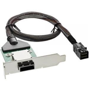 InLine - SAS-adapter intern/extern - 26-stift 4x Mini SAS (F) till 4x Mini SAS HD (SFF-8643) (M) - 50 cm (27656A) Svart, Silver