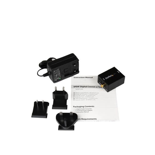 StarTech.com SPDIF Digital Coaxial og Toslink (Optisk) til Stereo RCA Audio Converter - Digital Audio Converter (Coaxial/Optical) - Sort (SPDIF2AA)