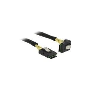 DeLOCK - Internt SAS-kabel - SAS 6Gbit/s - 4x Mini SAS (SFF-8087) (M) lige til 4x Mini SAS (SFF-8087) (M) vinklet - 50 cm (83622)
