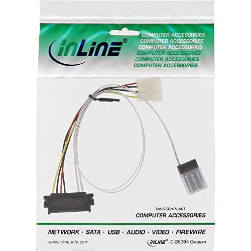 InLine® SAS anslutningskabel, Mini-SAS SFF-8087 till 1x SAS SFF-8482 + ström, enkel SAS HDD till styrenhet, 0,75m