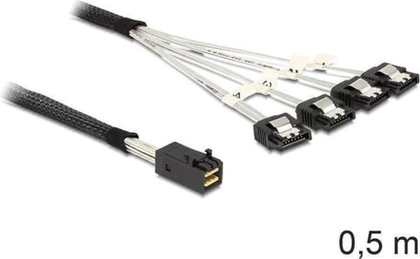 DeLOCK Mini-SAS HD SFF-8643 > 4x SATA - 0,50 metriä