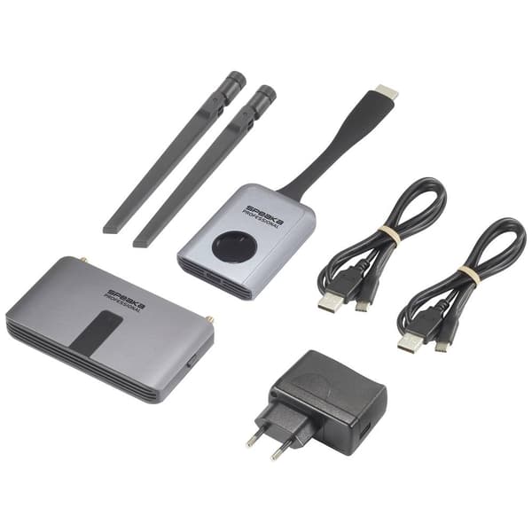 SpeaKa Professional SP-WTR-400 Trådlös HDMI-överföring (Set) 30 m 2.4 GHz, 5 GHz 1920 x 1080 Pixel Säker trådlös överfö