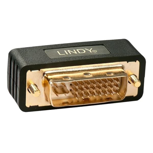 Lindy Premium - Portbeskytter - DVI-I (M) - DVI-I (W) - støbt - Sort (41099)