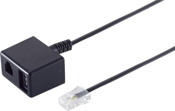 S/CONN adapter för maximal anslutning modulär kontakt västerkontakt 8/4 till TAE N-koppling och västlig koppling 6/4, 0,1 m (71270-8)
