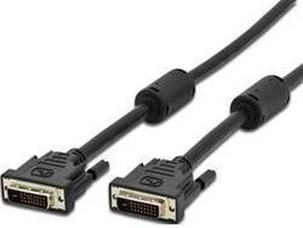 Digitus DVI Anslutningskabel 1,00 m AK-320108-010-S Skruvbar Svart [1x DVI-kontakt 24+1-polig - 1x DVI-kontakt 24+1-polig]
