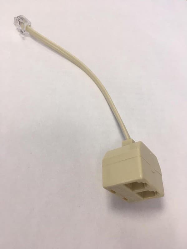 Telefondelare 1x RJ11 (m) - 2x RJ11 (f) / svart - 0,10 meter