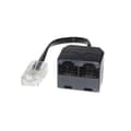 Miniatyrbild 1 av 4: Telefondelare 1x RJ11 (m) - 2x RJ11 (f) / svart - 0,10 meter