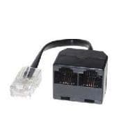 ISDN-fördelare, 2-vägs, 1 x RJ45 hane/2x RJ45 (8P8C) hona, 10 cm kabel För anslutning av 2 ISDN-enheter till en linje (17000462)