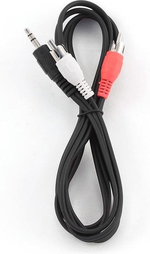 Gembird 1,5 m, 3,5 mm/2xRCA, M/M ljudkabel Svart, Röd, Vit