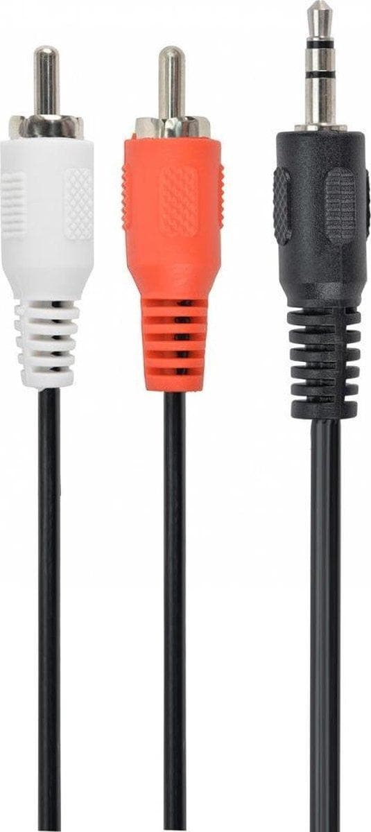 Gembird 1,5 m, 3,5 mm/2xRCA, M/M ljudkabel Svart, Röd, Vit