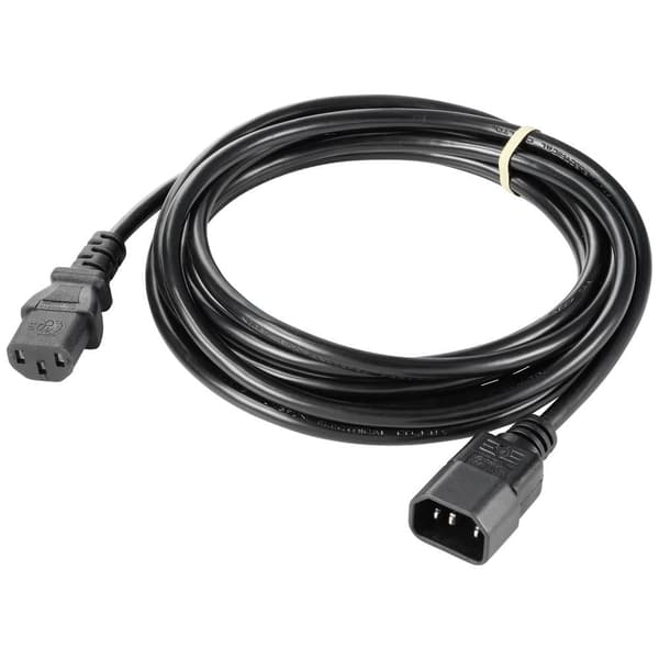 Sygonix SY-5044234 IEC Förlängningskabel Svart 3.50 m