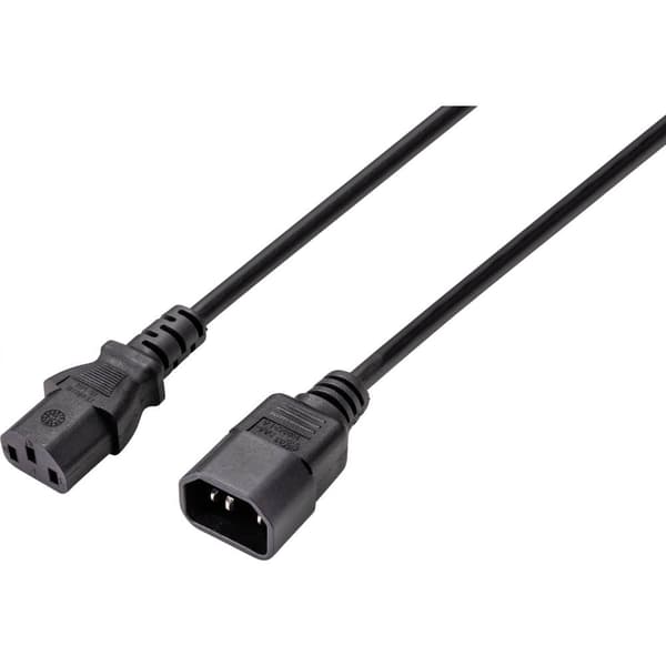 Sygonix SY-5044234 IEC Förlängningskabel Svart 3.50 m