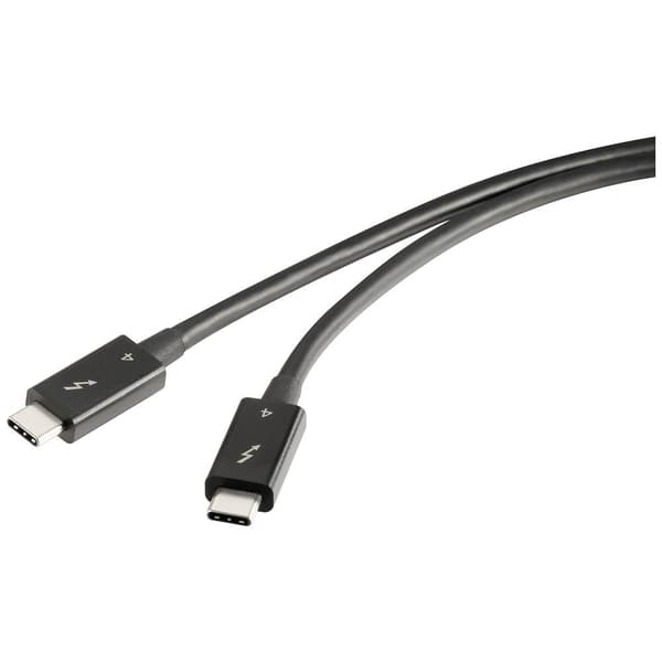 Renkforce Thunderbolt™-kabel Thunderbolt™ 4 Thunderbolt™ (USB-C®) kontakt, Thunderbolt™ (USB-C®) kontakt 0.80 m Svart d