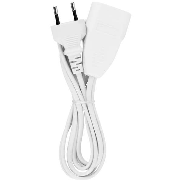 REV 00128010 Ström Förlängningskabel 2.5 A Vit 2 m H03VV-F 2X 0,75 mm²