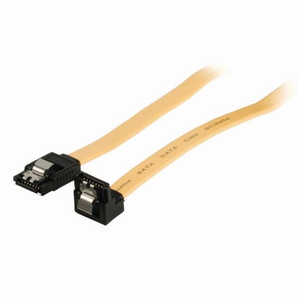 Nedis CCGP73255YE05 Datakabel SATA 6 Gb/s SATA 7-stift hona med lås - SATA 7-stift hona 90° Vinklad Med Lås 0,5 M Gul