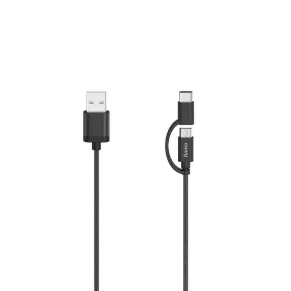 Hama Micro USB-kabel 2in1 Inkl. Adapter till USB-C USB 2.0 0.75 M