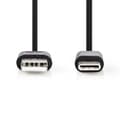 Miniatyrbild 1 av 3: Nedis CCGP60600BK01 USB 2.0-kabel Type-c™ hane - A hane 0,1 M svart