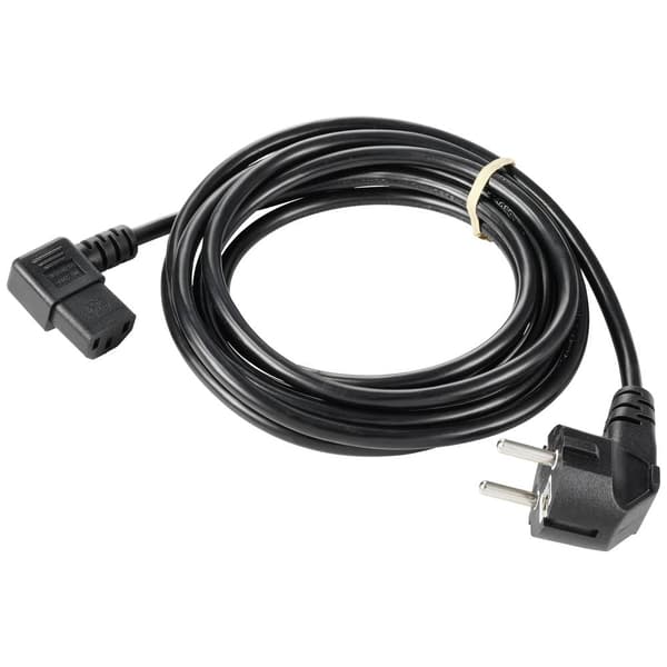 Sygonix SY-5243884 IEC Anslutningskabel Svart 5.00 m