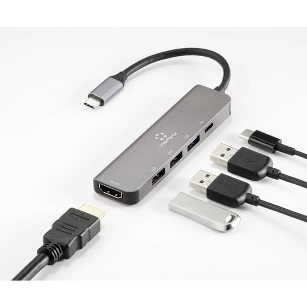 Renkforce USB-C®-dockningsstation RF-DKS-903 5-in-1 Passar till följande märken: univerzálny USB-C® Power Delivery
