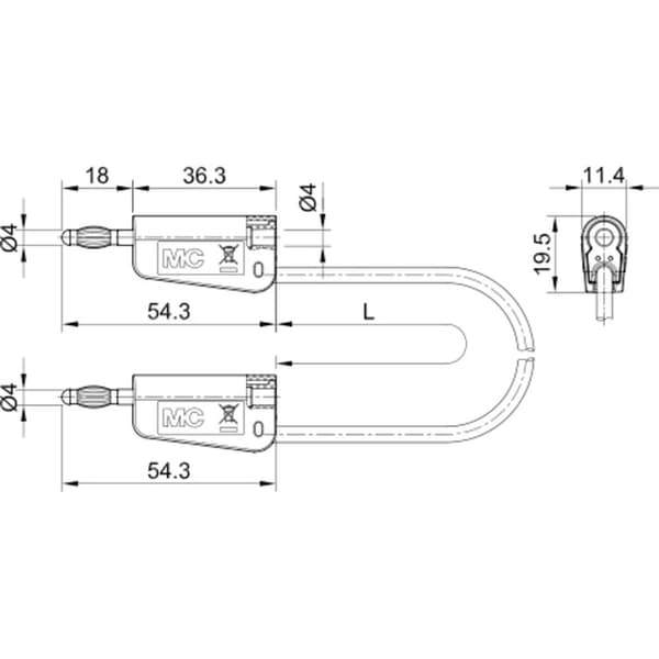 Stäubli LK-4A-F25 Mätledning 200 cm Violett 1 st
