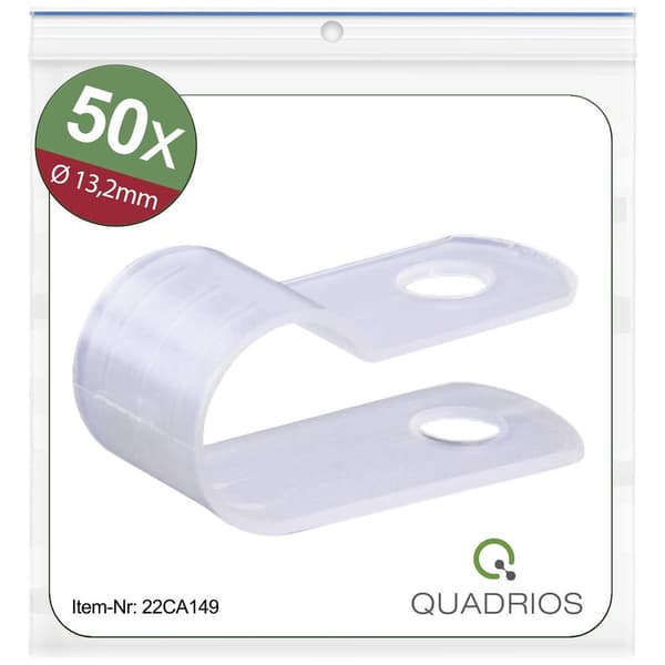 Quadrios 22CA149 Fästklämma skruv 22CA149 Bunt Ø-område 13.2 mm (max) Natural 1 set