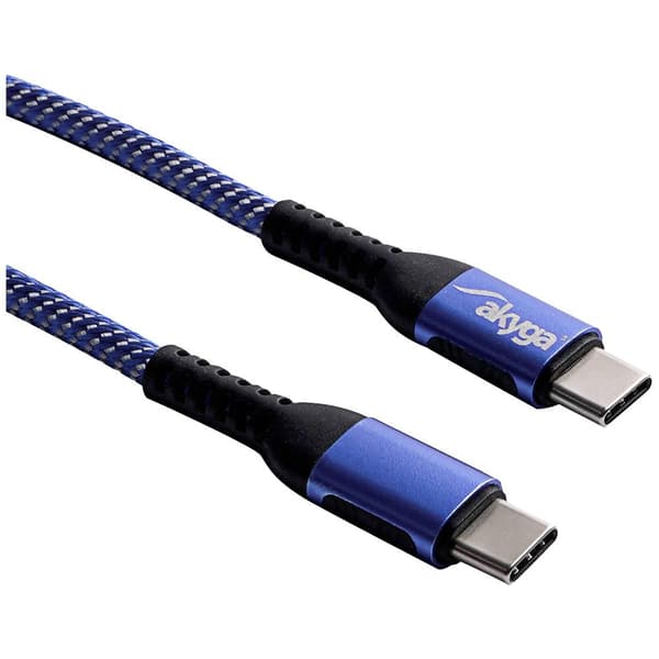 Akyga USB-kabel USB-C®-kontakt, USB-C®-kontakt 1.80 m Blå AK-USB-38