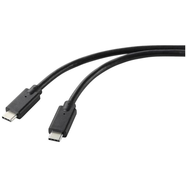 Renkforce USB-laddningskabel USB 2.0 USB-C®-kontakt, USB-C®-kontakt 1.00 m Svart TPE-hölje RF-5251918