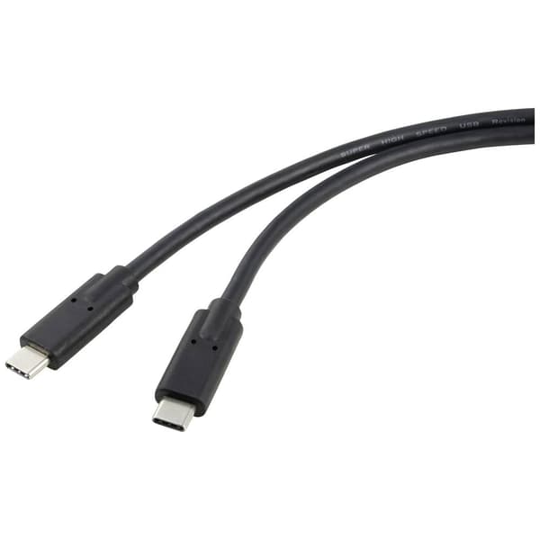 Renkforce USB-C Kabel USB 4.0 USB-C®-kontakt, USB-C®-kontakt 1.00 m Svart dubbelt skärmad RF-5241746