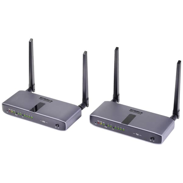 SpeaKa Professional SP-HWE-800 Trådlös HDMI-överföring (Set) 150 m 5 GHz 1920 x 1080 Pixel Säker trådlös överföring, ge
