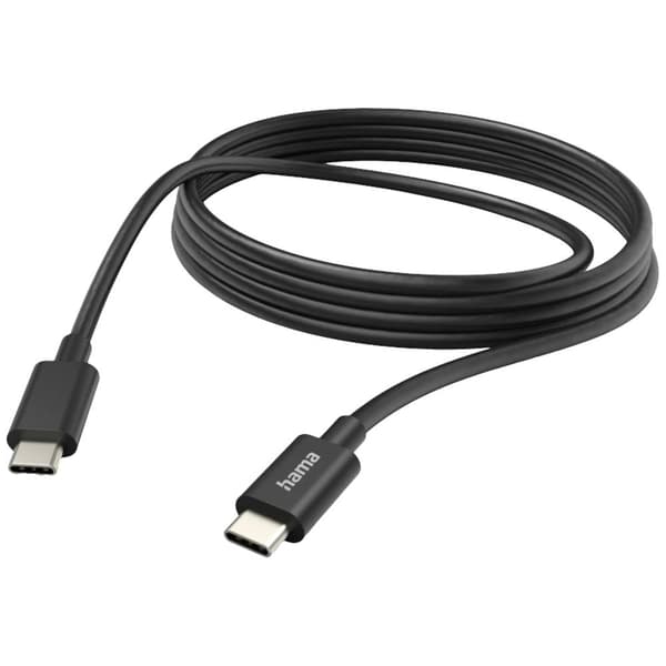 Hama USB-laddningskabel USB 2.0 USB-C®-kontakt, USB-C®-kontakt 3.00 m Svart 00201593