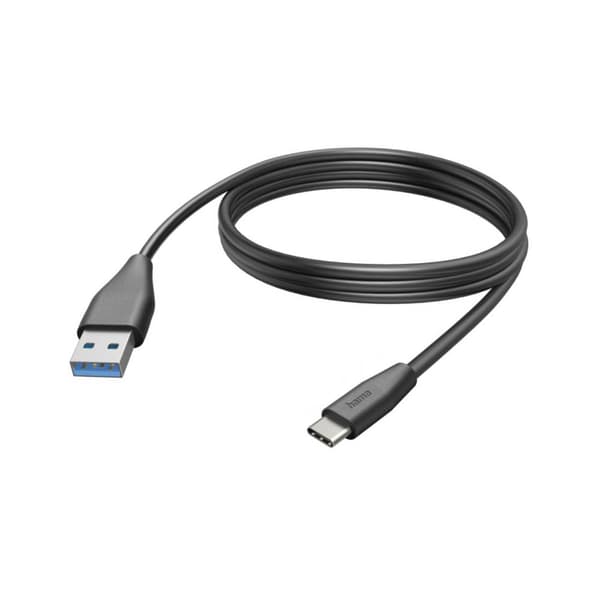 Hama USB-laddningskabel USB 2.0 USB-A kontakt, USB-C®-kontakt 3.00 m Svart 00201597