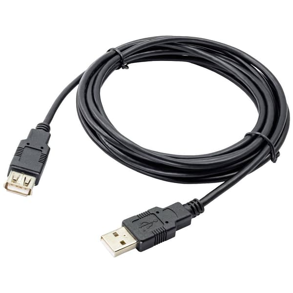 Akyga USB-kabel USB-A kontakt, USB-A uttag 3.00 m Svart AK-USB-19