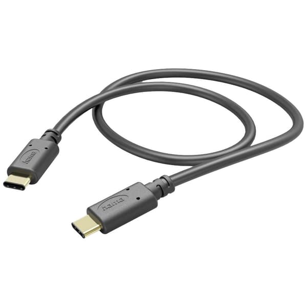Hama USB-laddningskabel USB 2.0 USB-C®-kontakt, USB-C®-kontakt 1.00 m Svart 00201589