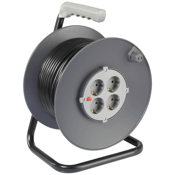 Sygonix SY-5655926 Kabelvinda 25 m Svart Jordad stickpropp