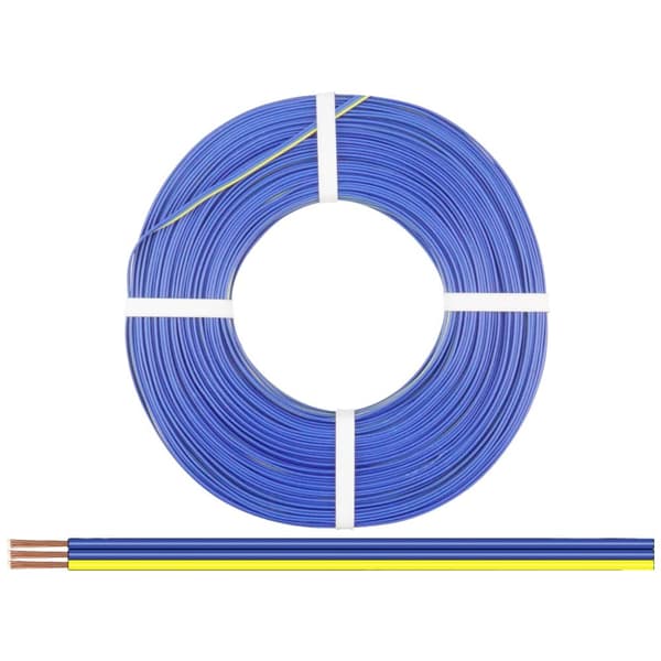 Donau Elektronik 325-223-50 Flätad kabel 3 x 0.25 mm² Blå, Gul 50 m