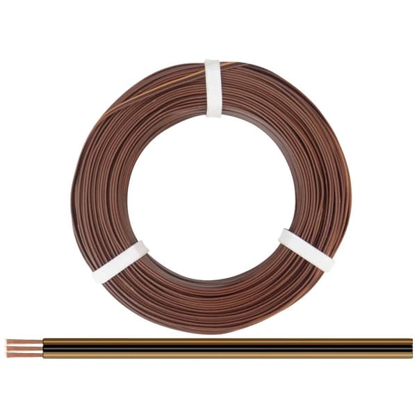Donau Elektronik 325-818-50 Flätad kabel 3 x 0.25 mm² Mörkbrun, Svart, Ljusbrun 50 m