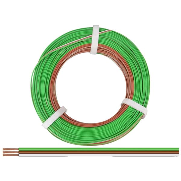 Donau Elektronik 325-485-50 Flätad kabel 3 x 0.25 mm² Grön, Brun, Vit 50 m