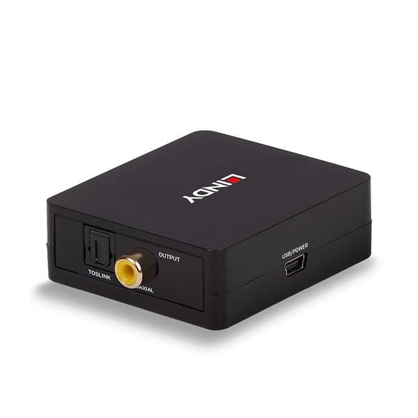 Lindy - 2-vägs digital ljudomvandlare - SPDIF (koaxial TOSLINK) - Svart (70457)