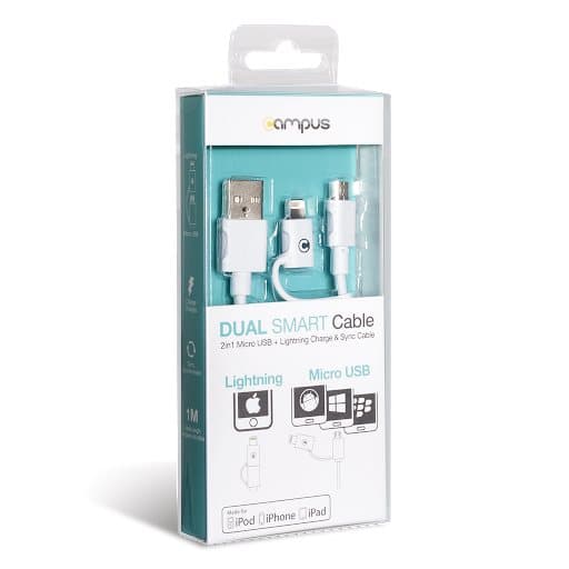 Campus Charge Sync Vit KabelE 100 cm
