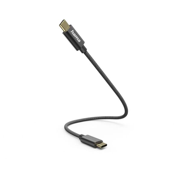 Hama USB-laddningskabel USB 2.0 USB-C®-kontakt, USB-C®-kontakt 0.20 m Svart 00201604