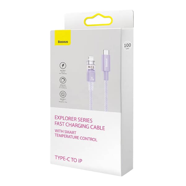 Fast Charging cable Baseus USB-C to Lightning Explorer Series 1m, 20W (purple)